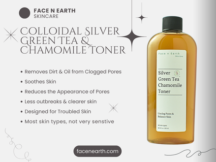 Colloidal Silver, Green Tea & Chamomile Toner - Facenearth